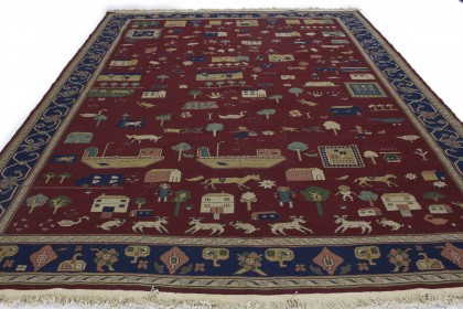 Traditional Vintage Rug Kilim in 380x260