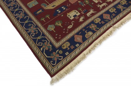 Traditional Vintage Rug Kilim in 380x260 (4 / 4)