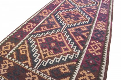 Klassischer Vintage-Teppich Kelim in 370x160 (6 / 6)