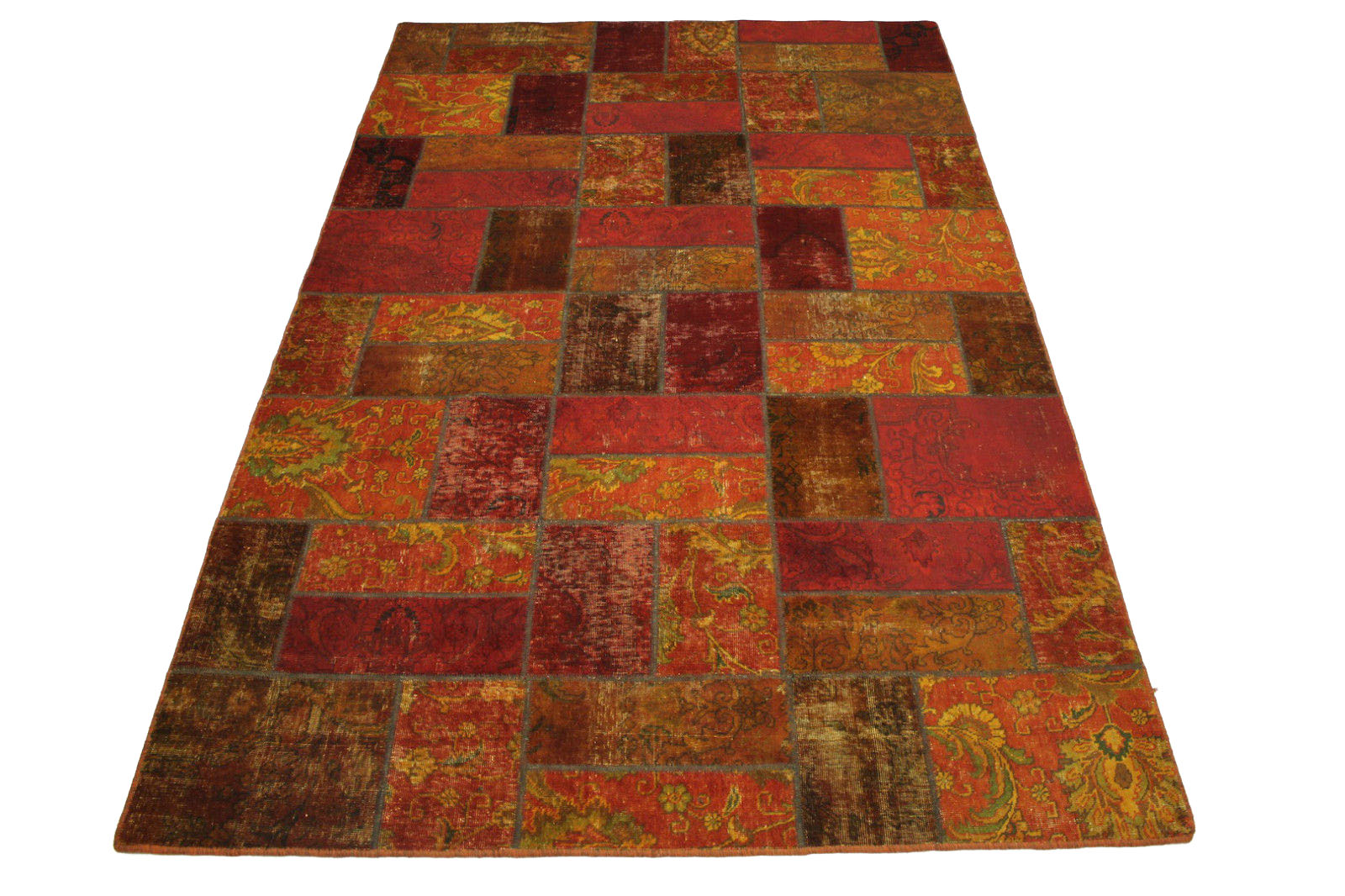 Patchwork Rug Orange Red in 310x200cm (1001-1960) - carpetido.de