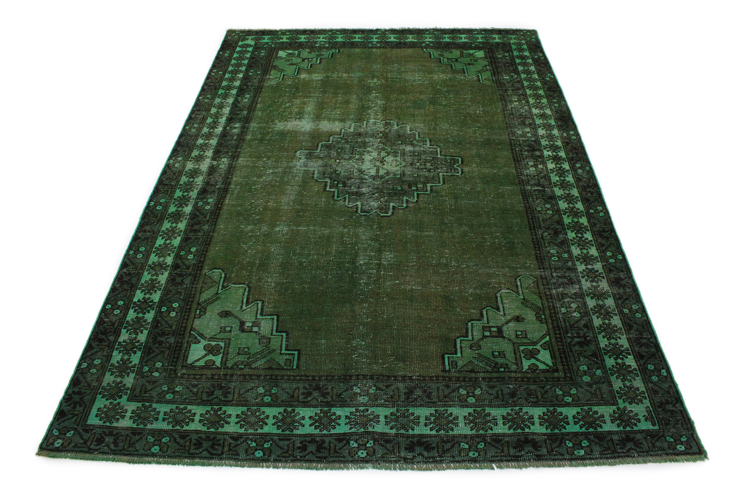 Carpetido Design Vintage-Teppich Grün in 320x220 (1001-201101