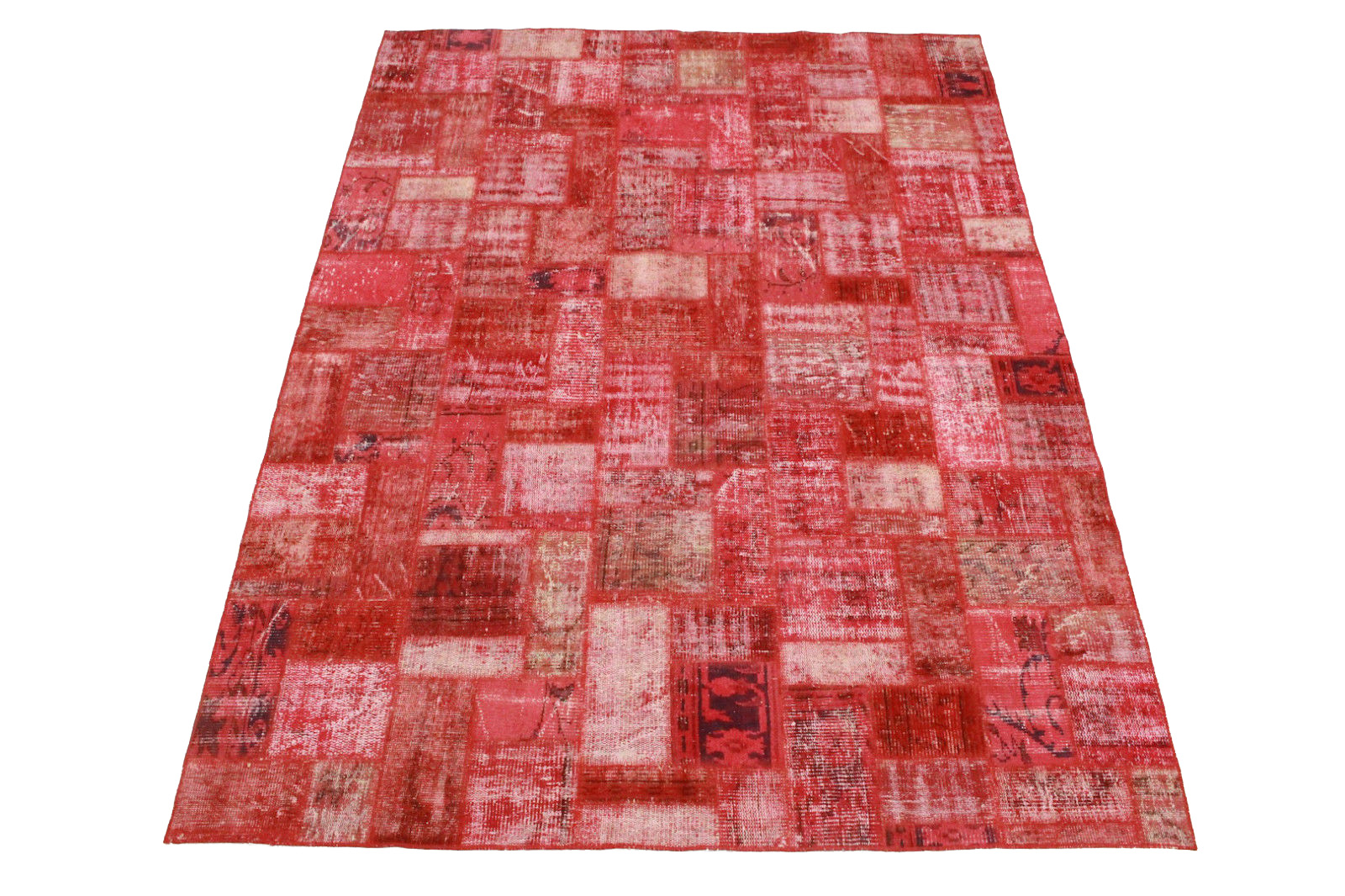 Patchwork Teppich Teppichboden Rot 200x270 cm 
